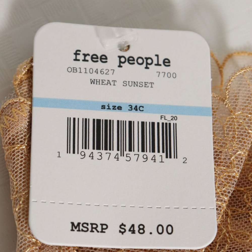 NWT Free People Lucia Bra in Wheat Sunset - Picture 8 of 16